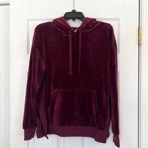 Better Together Velour hoodie sweatshirt burgundy S